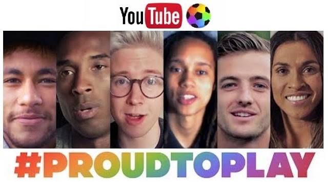 Neymar entra em campo com o Google pró-atletas gays #ProudtoPlay