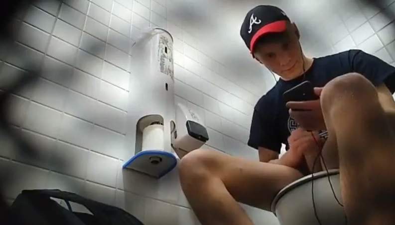 Wanking outdoor shaved bathroom