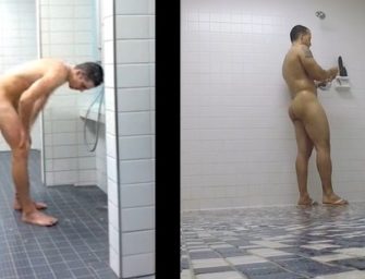 Câmera escondida flagra machos tomando banho na academia