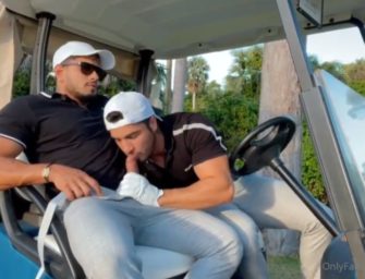 Machos Daniel e Alejo gravam foda no carrinho de golfe para o OnlyFans