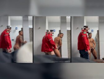 Putão brasileiro deu para bombeiro hetero no banheirão