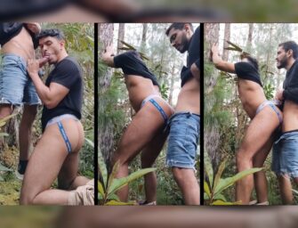 Dando o cu amador no matagal para puto